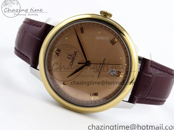 0201 De Ville Date YG MKF 1:1 Best Edition Brown Dial Roman Marker on Brown Leather Strap A OdorResistant 7751